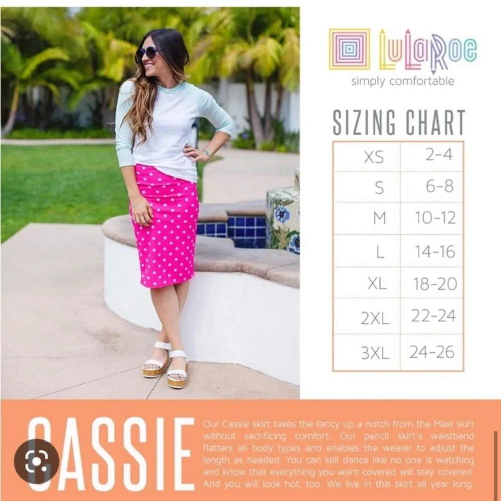 LuLaRoe Cassie Purple and Blue Wave Pattern Pencil Skirt